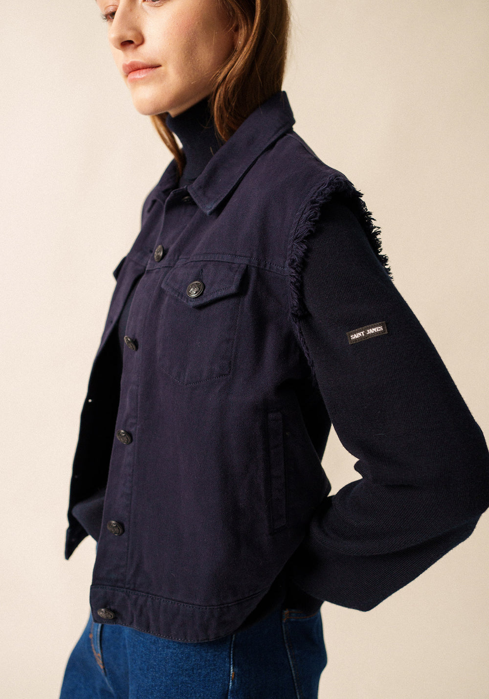 St Ines Denim Vest (NAVY)