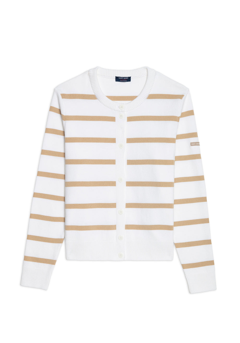 PERPIGNAN Striped Buttoned Cardigan (WHITE / SAIL CANVAS)