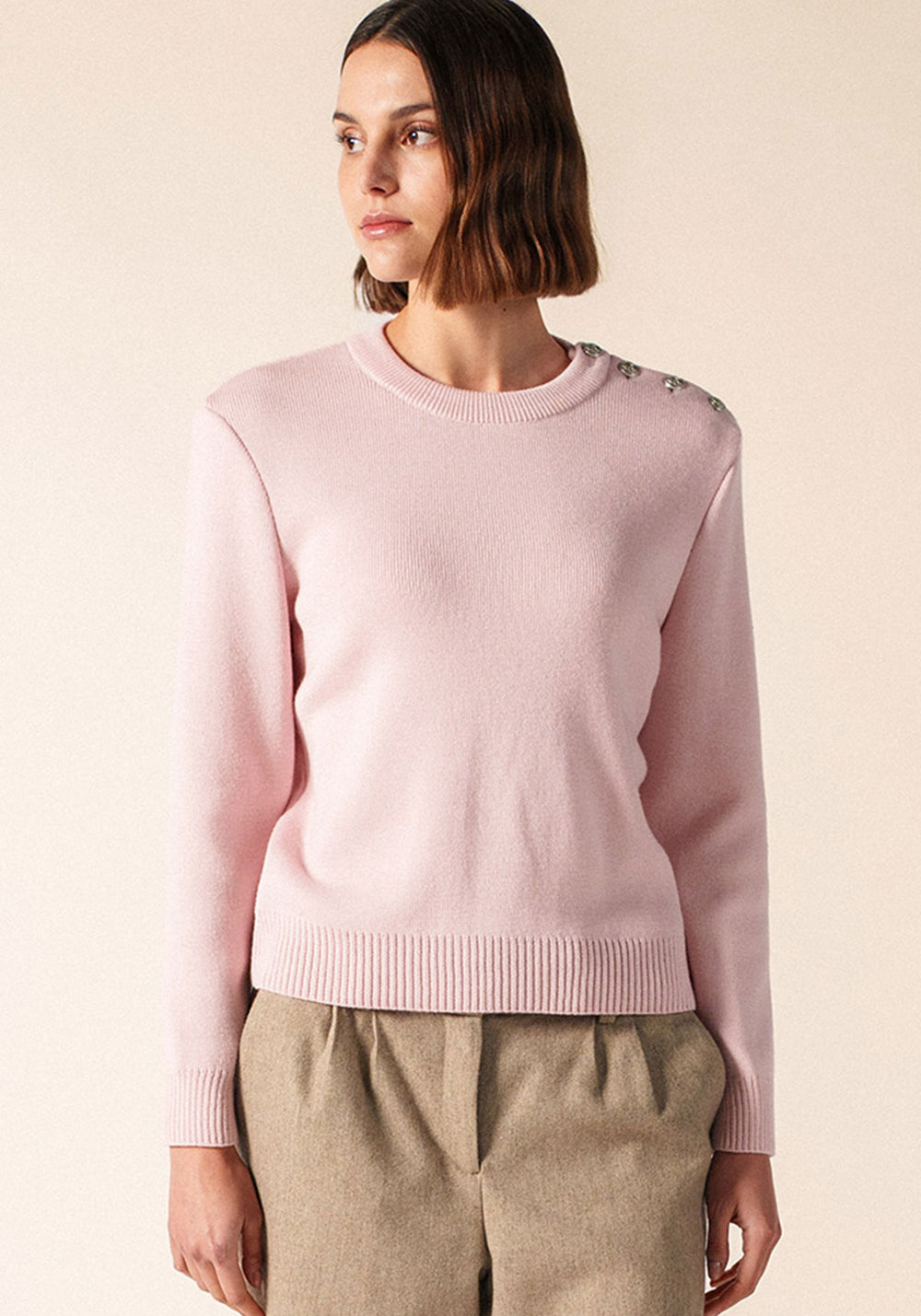 CANCALE Fisherman Sweater for Women (PALE PINK)