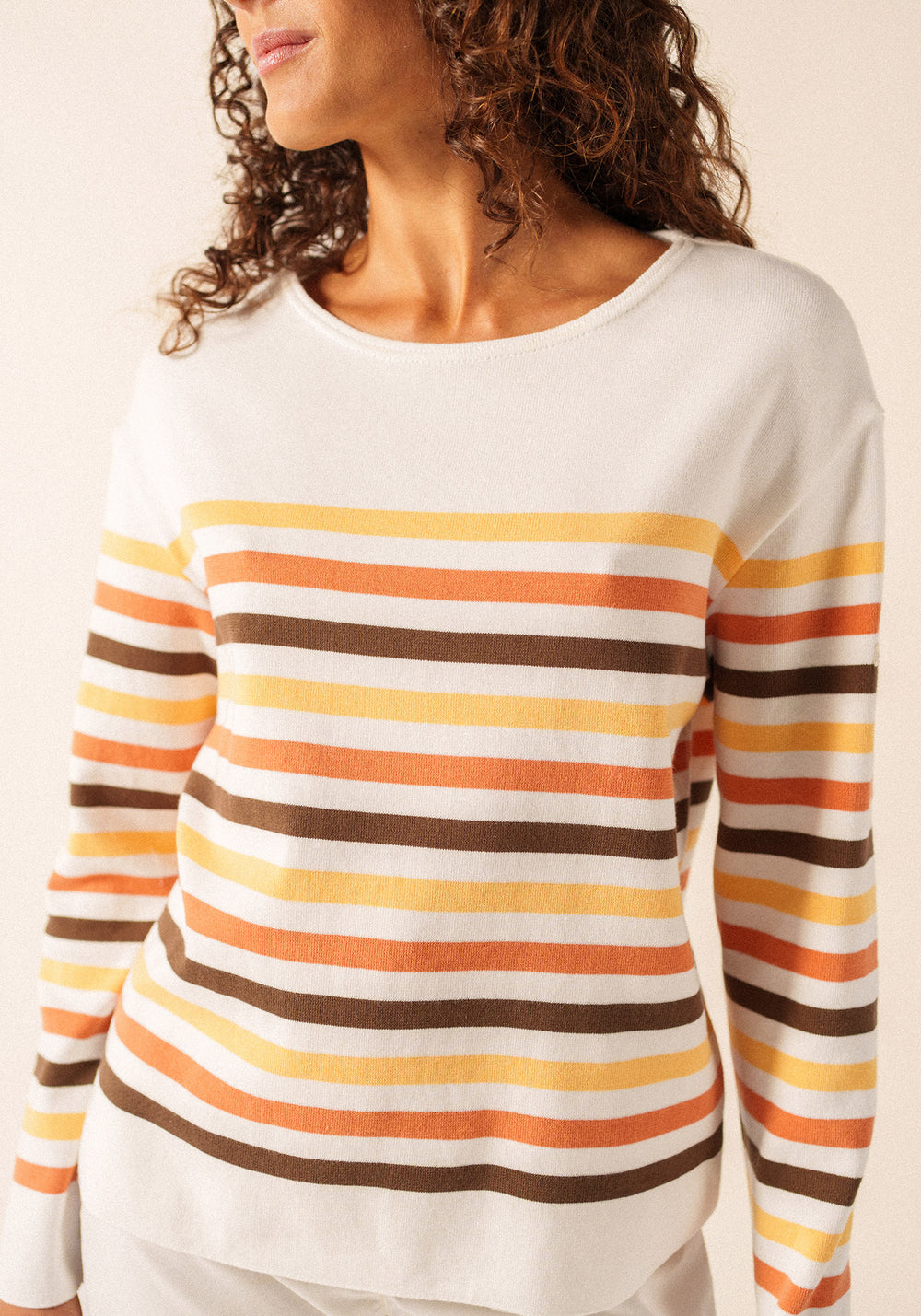ECRIN COTTON TRICOLOR Striped Sweater (INTERWOVEN EARTH)