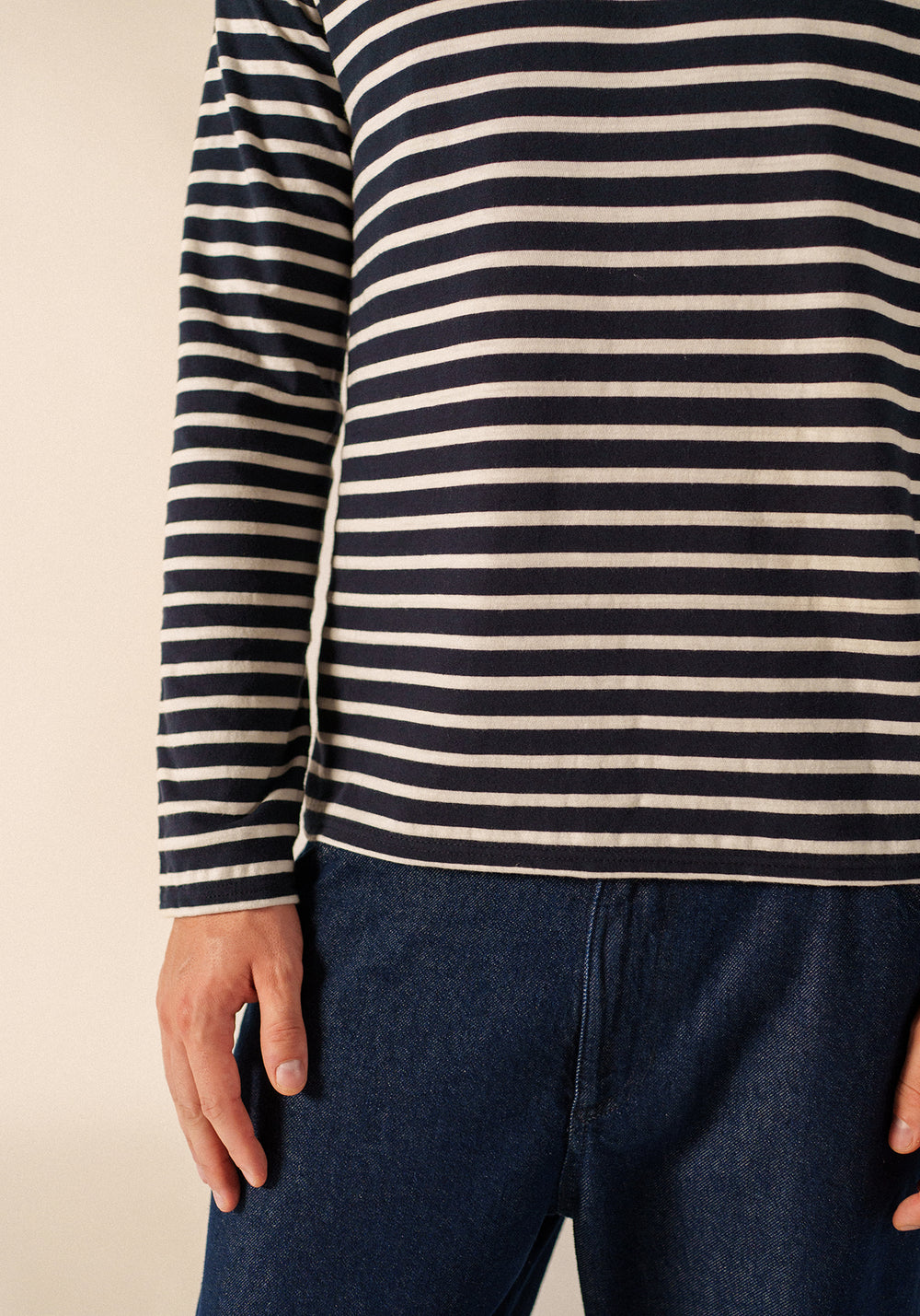 GLOWLINE MINQUIERS Breton Shirt (NAVY / GLOW)
