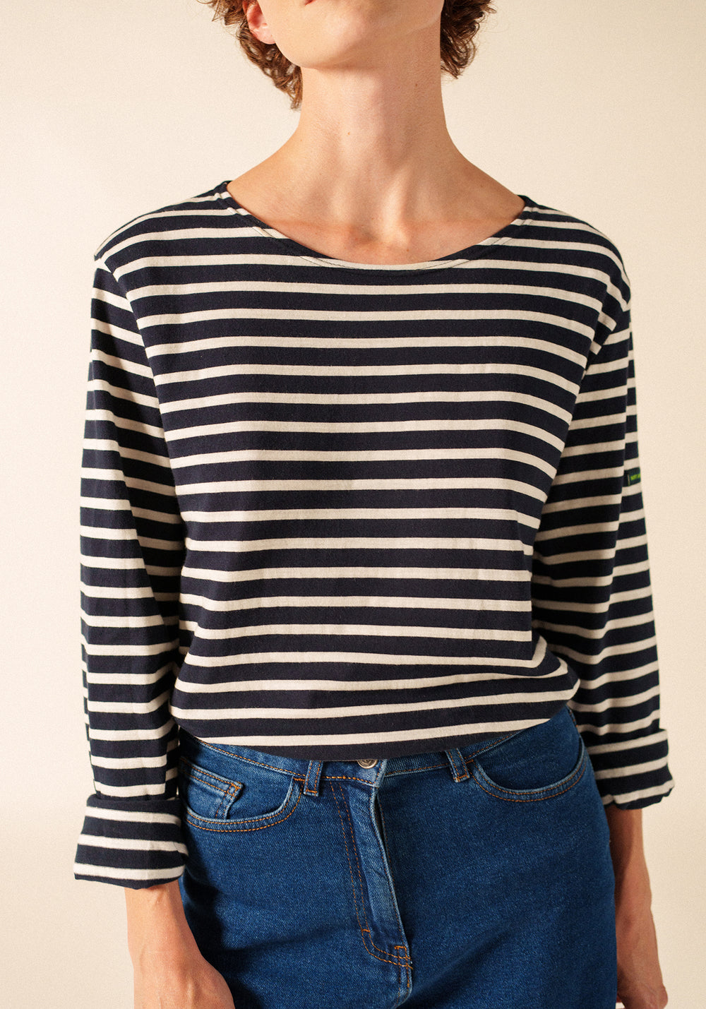 GLOWLINE MINQUIERS Breton Shirt (NAVY / GLOW)