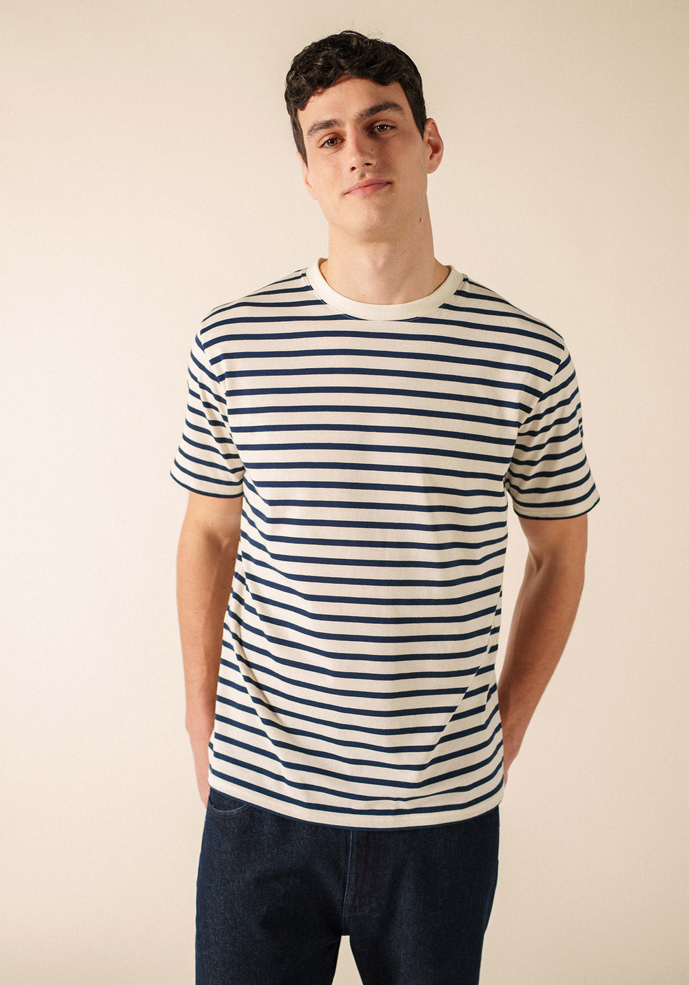 Plouider II Breton T-Shirt (ECRU / NAVY)