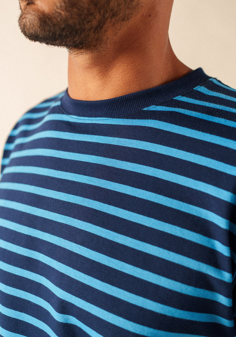PLOUIDER II Breton T-Shirt (NAVY / CAPRI BLUE)