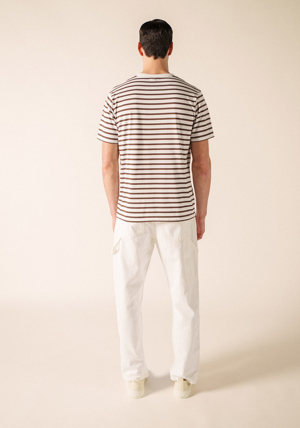 PLOUIDER II Breton T-Shirt (WHITE / CHOCOLATE)