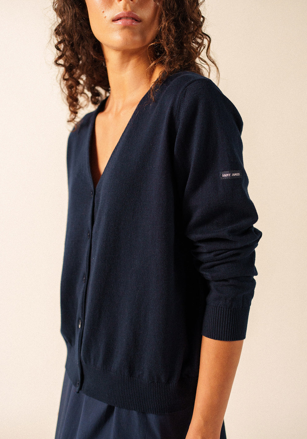 Tavira cotton & cashmere v-neck cardigan (NAVY)