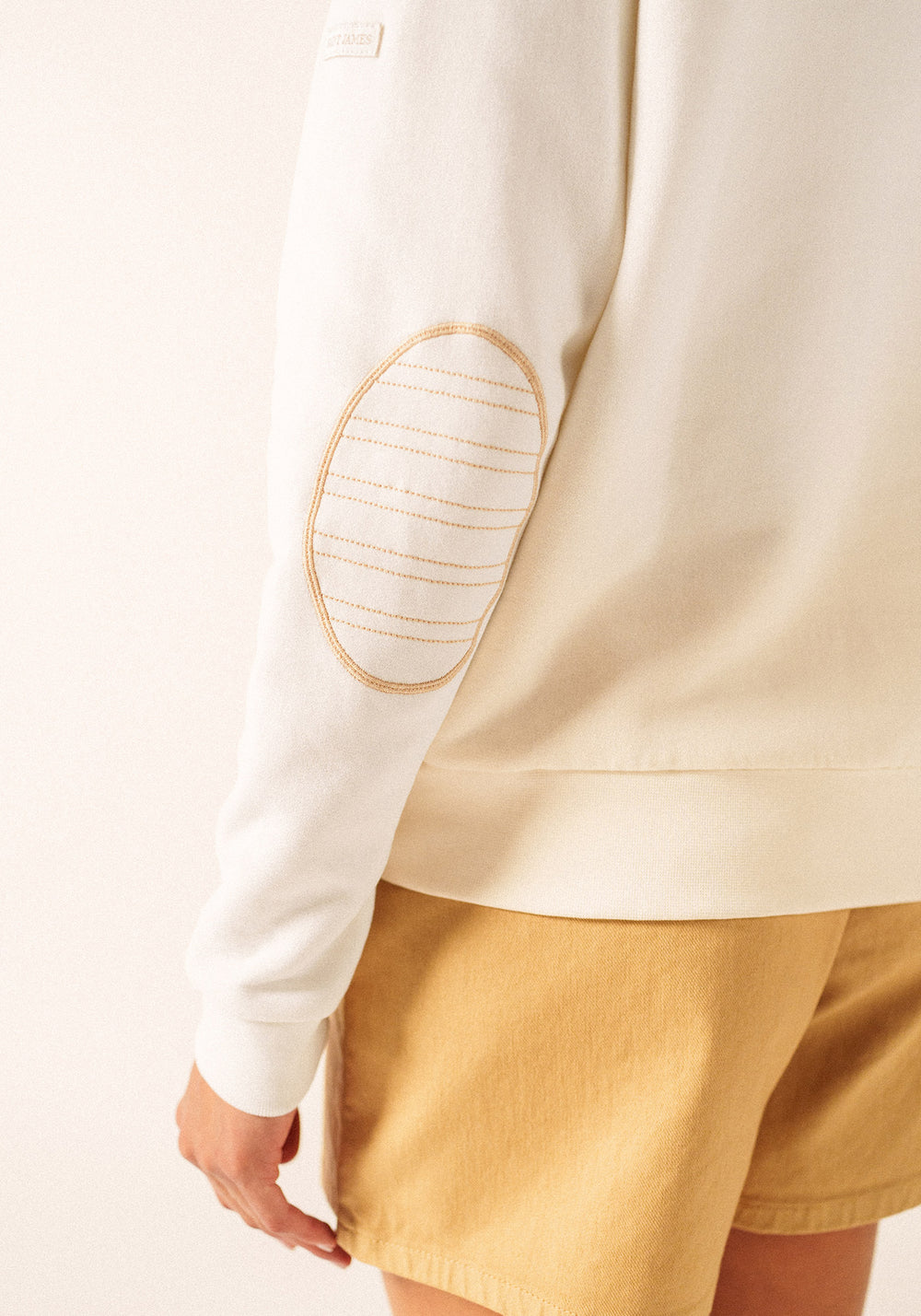 LOU Cotton Fleece Quarter-Zip Sweatshirt (IVORY / SAIL CANVAS)
