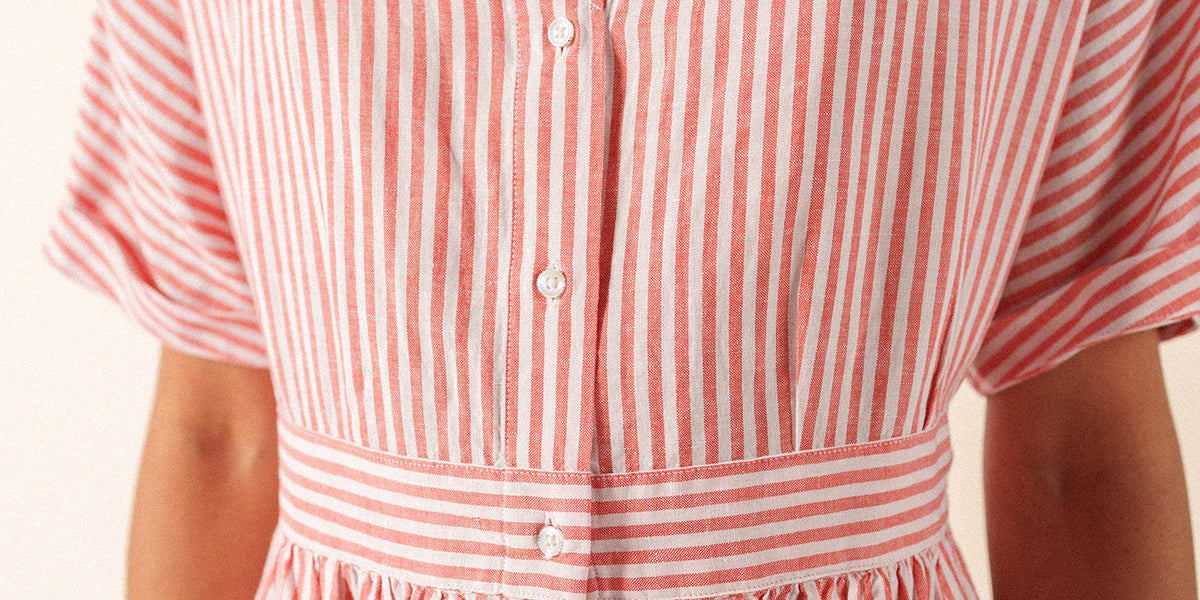 red and white linen dress Striped Linen Blend Dress | Saint James