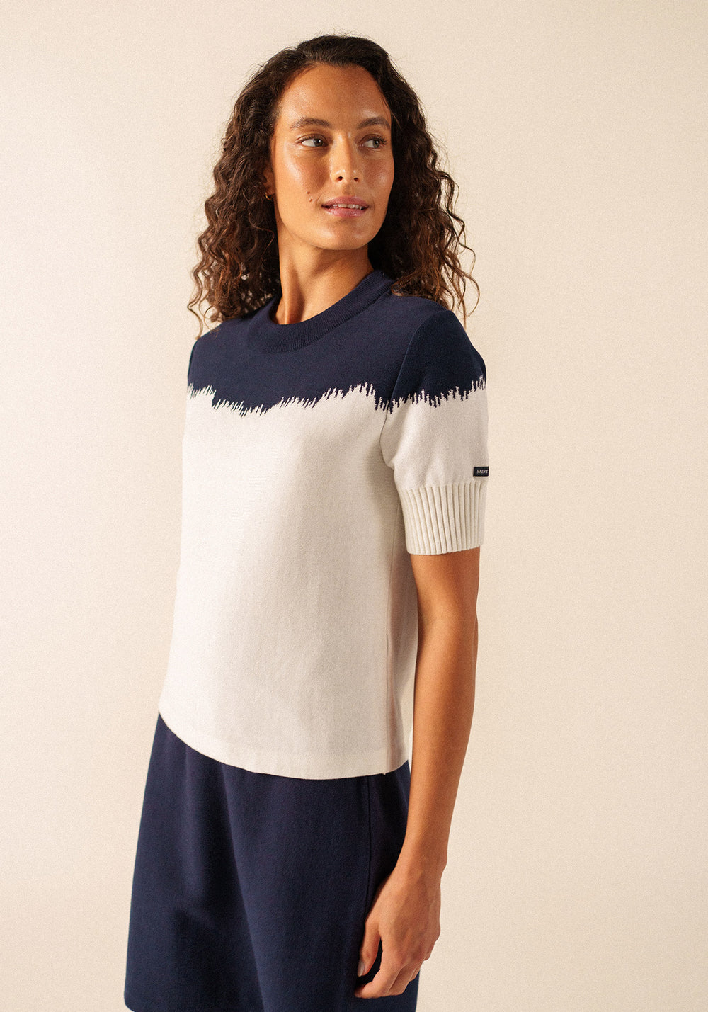 Nicosie sweater x Isabelle Ballu (IVORY / NAVY)