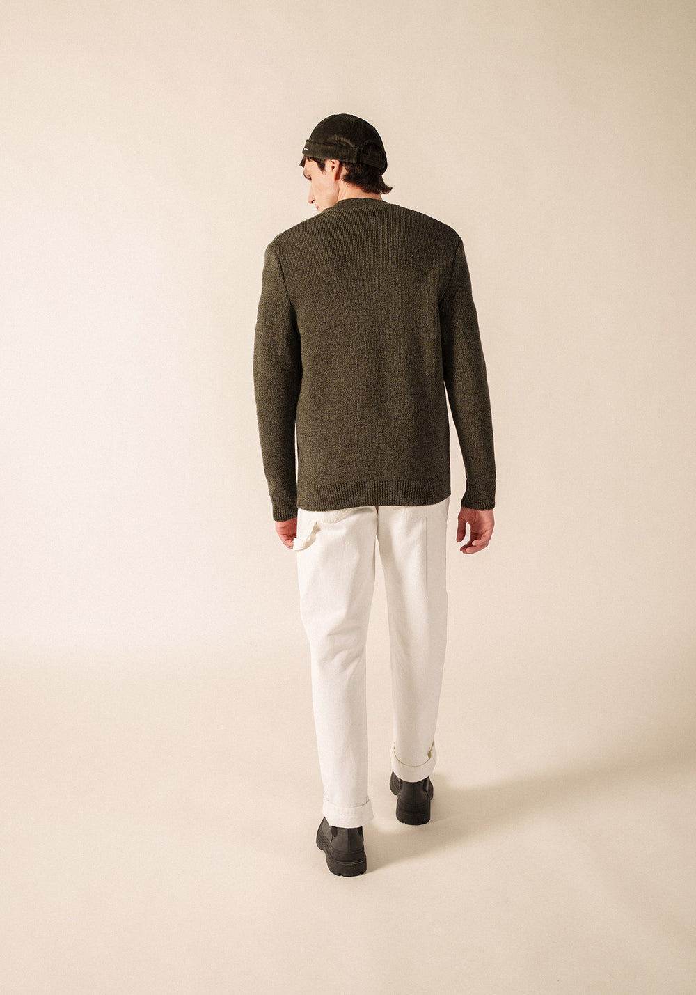 PIAU Cardigan (GRAY / OLIVE GREEN)