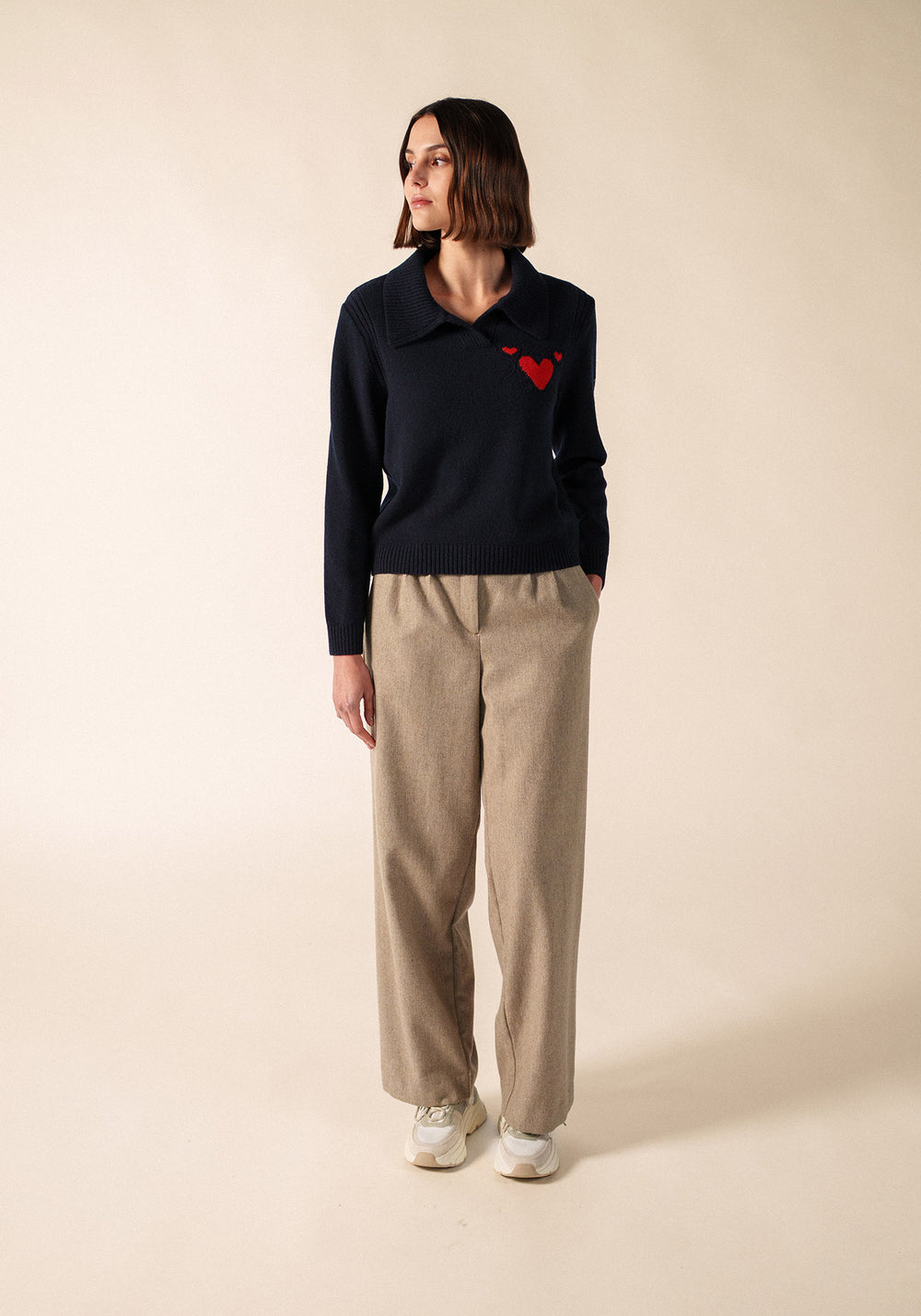 PORTUNE Sweater (NAVY / RED)
