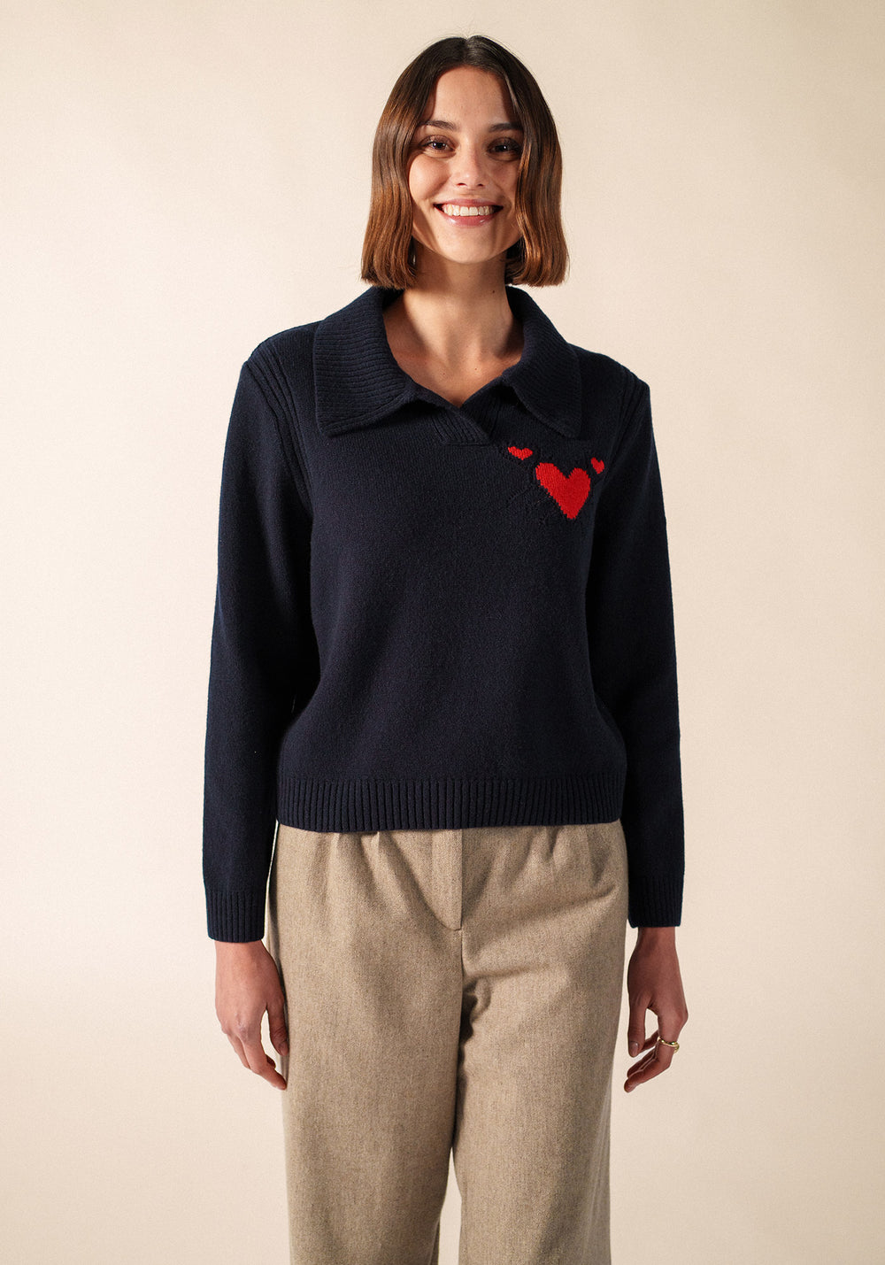 PORTUNE Sweater (NAVY / RED)
