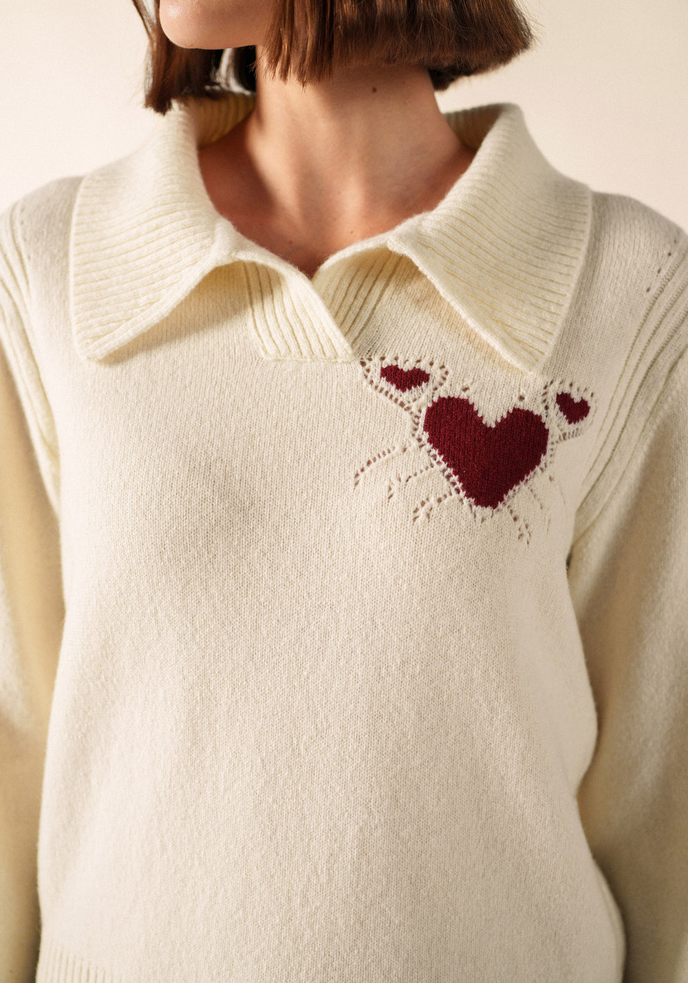 PORTUNE Sweater (IVORY / BURGUNDY)