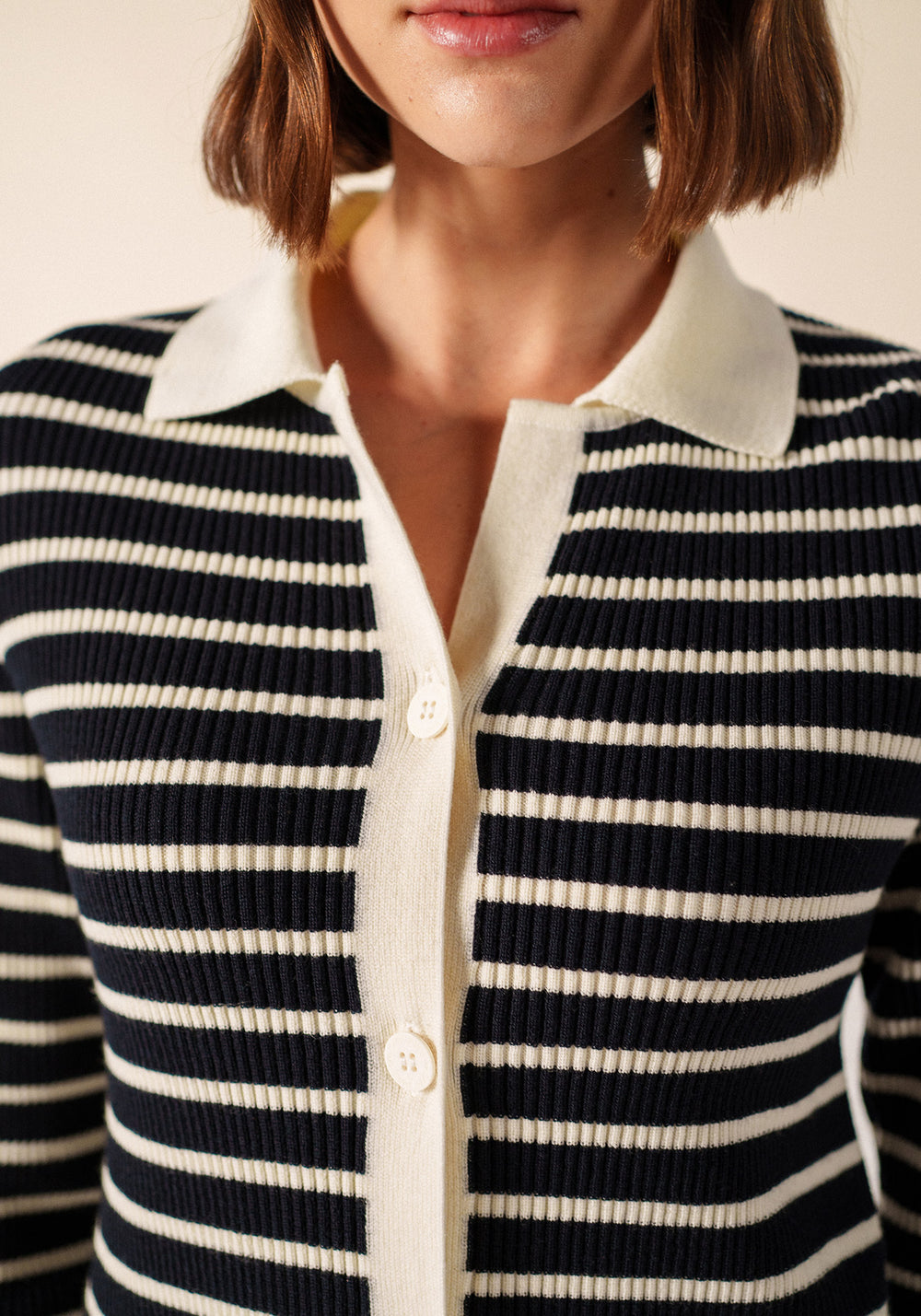 EQUAINVILLE Cardigan (NAVY / IVORY)