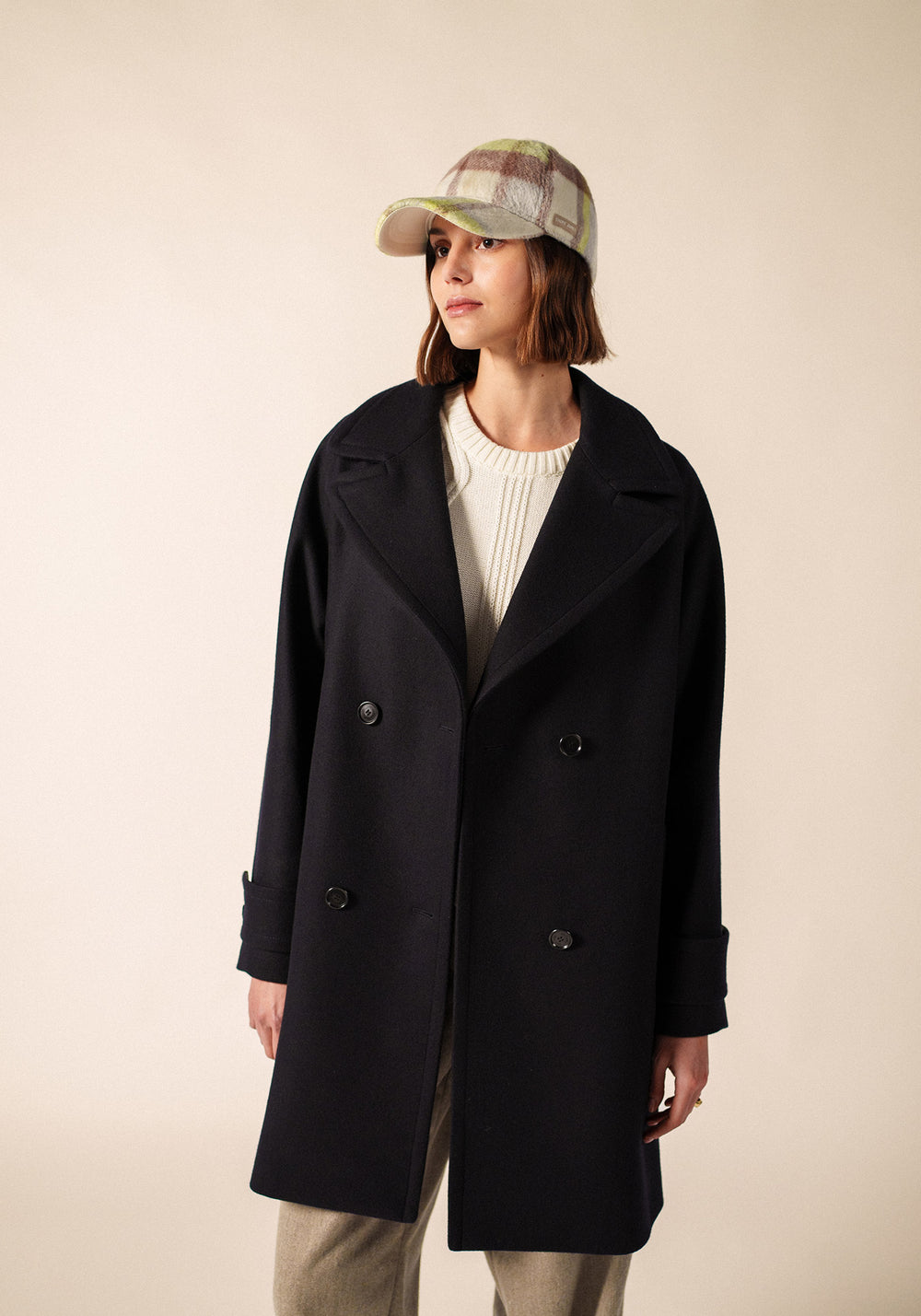 WEEKEND CAP in Wool Cloth (WINTER WHITE / BEIGE / BUTTER YELLOW)