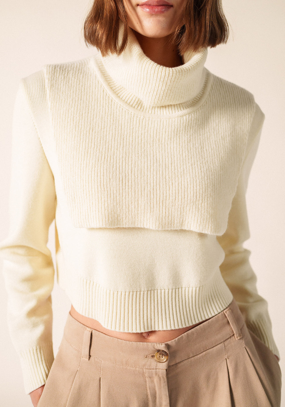 SCARF COLLAR in Wool (IVORY)