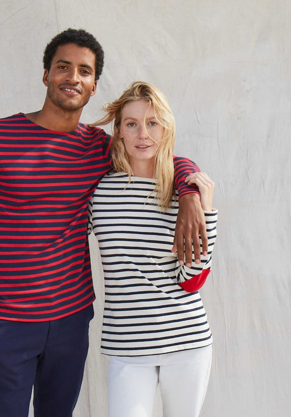 Meridien Moderne Breton Shirt (NAVY / RED)