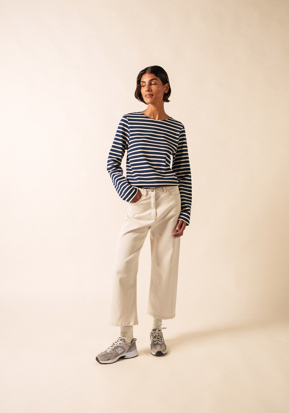 MERIDIEN MODERNE Breton Shirt (NAVY / ECRU)