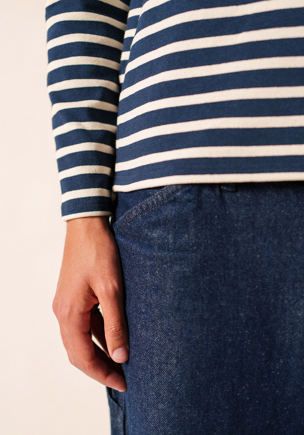 MERIDIEN MODERNE Breton Shirt (NAVY / ECRU)
