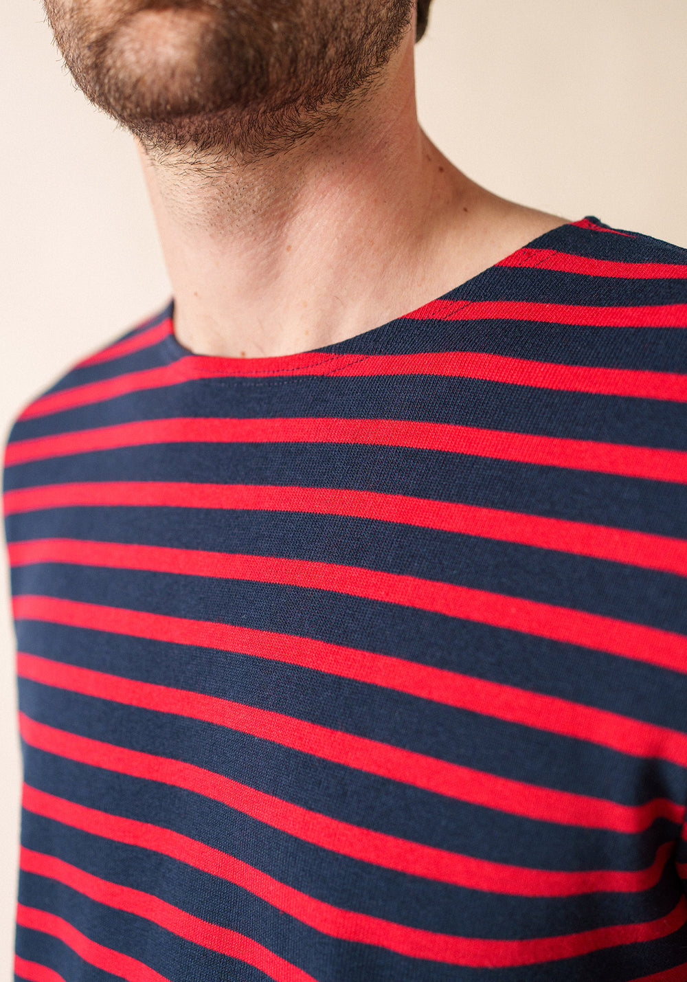MERIDIEN MODERNE Breton Shirt (NAVY / RED)