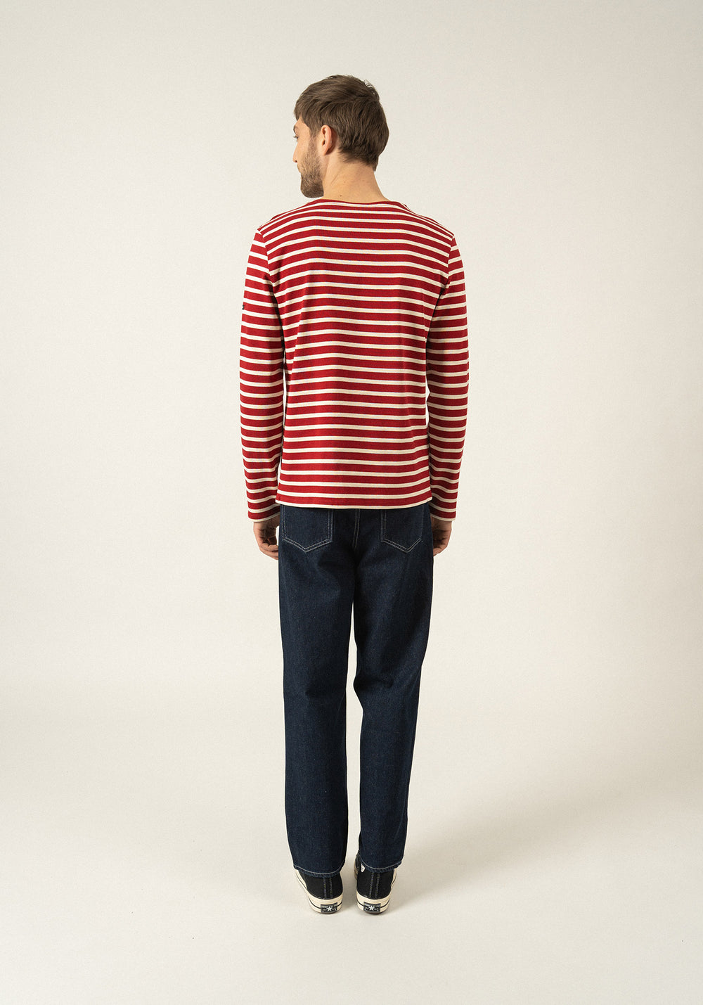 Meridien Moderne Breton Shirt (MAROON / ECRU)