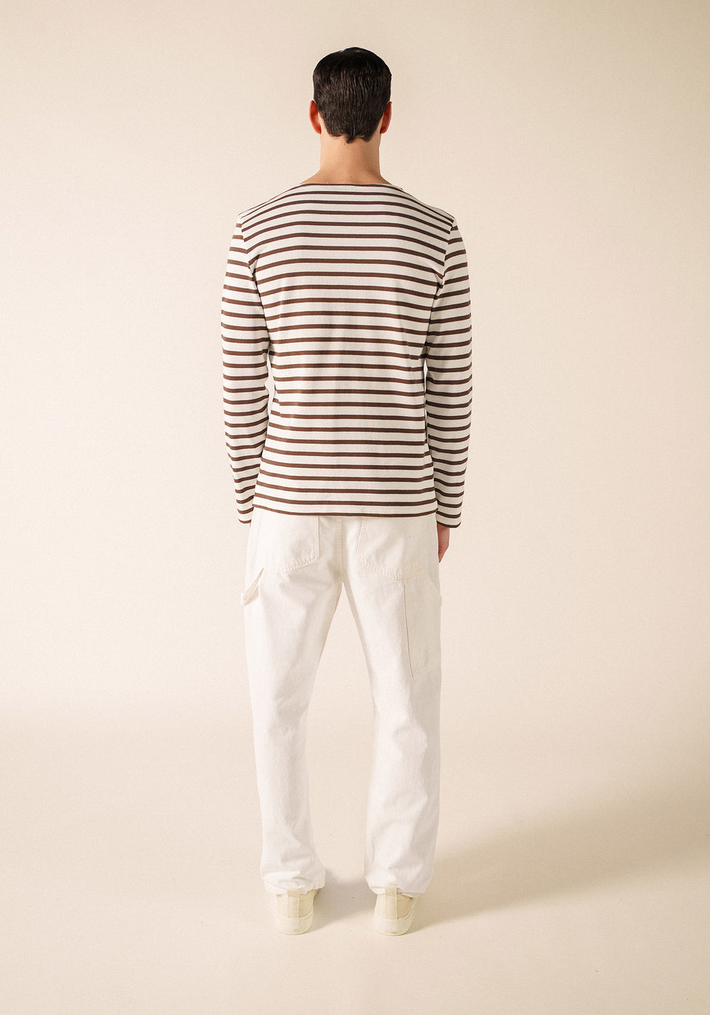 MERIDIEN MODERNE Breton Shirt (WHITE / CHOCOLATE)