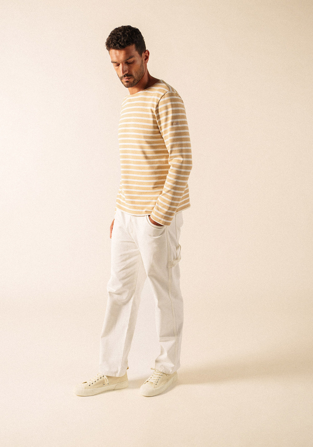 MERIDIEN MODERNE Breton Shirt (SAIL CANVAS / WHITE)