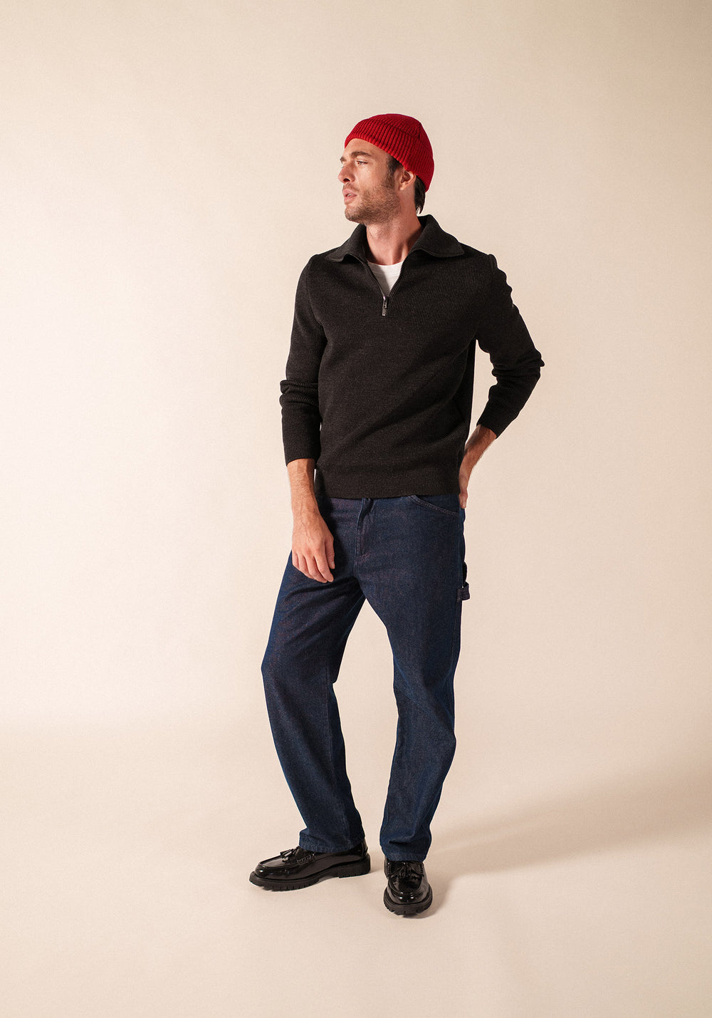 COTENTIN Trucker Sweater (DARK GRAY)