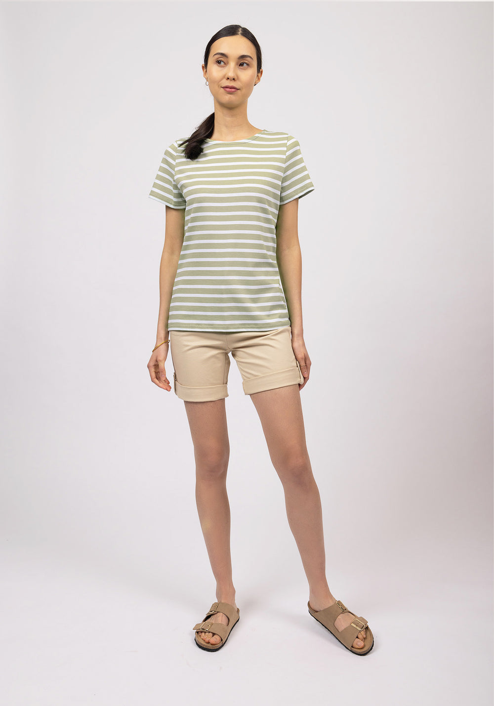 Etrille II Nautical Striped Tee (SOFT ALMOND / WHITE)