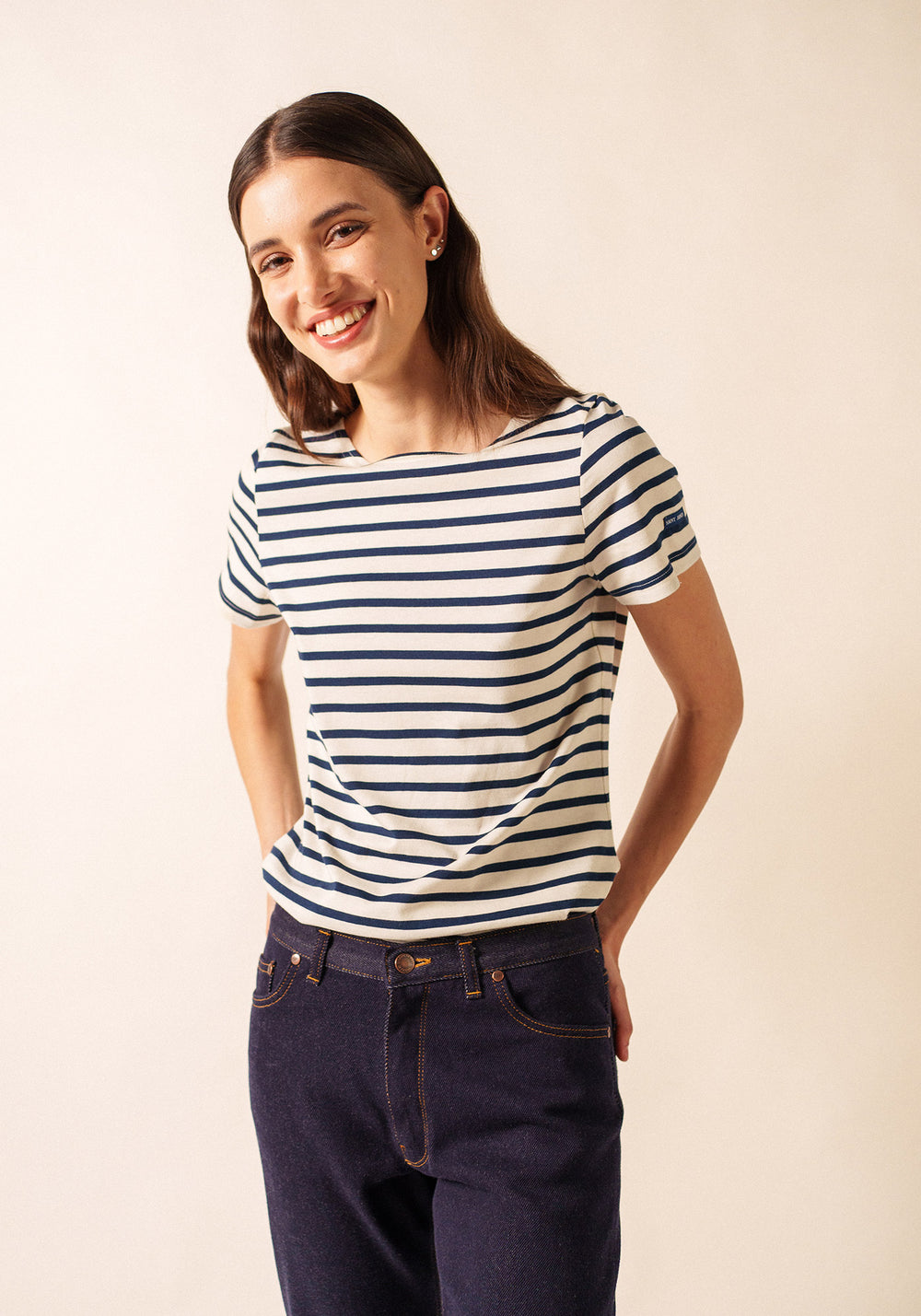 Etrille II Nautical Striped Tee (ECRU / NAVY)
