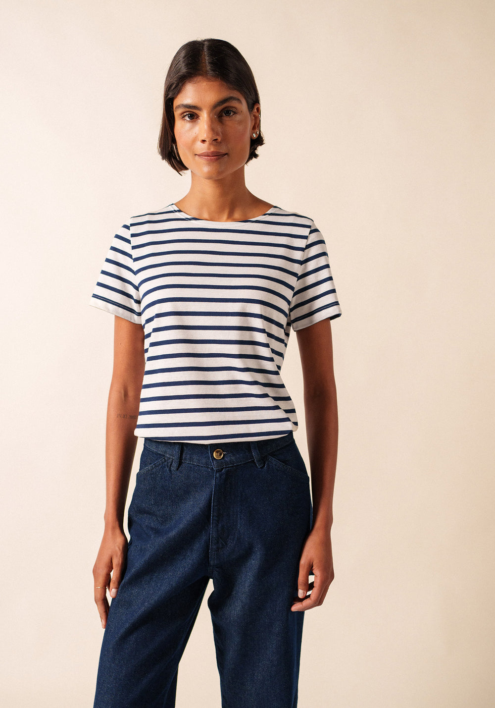 Etrille II Nautical Striped Tee (WHITE / NAVY)