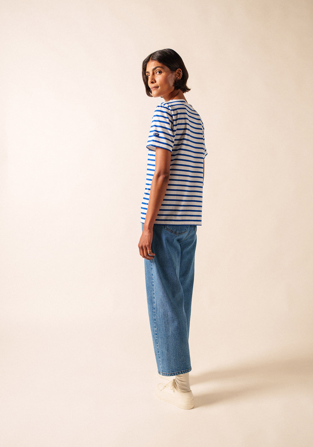 ETRILLE II Nautical Striped Tee (WHITE / ROYAL BLUE)