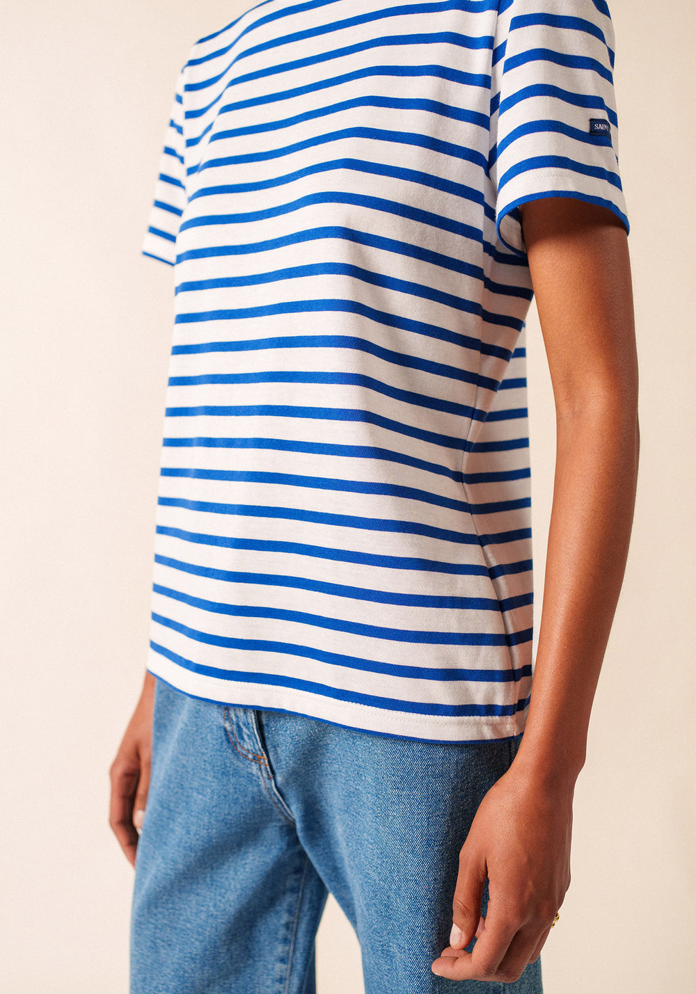 ETRILLE II Nautical Striped Tee (WHITE / ROYAL BLUE)
