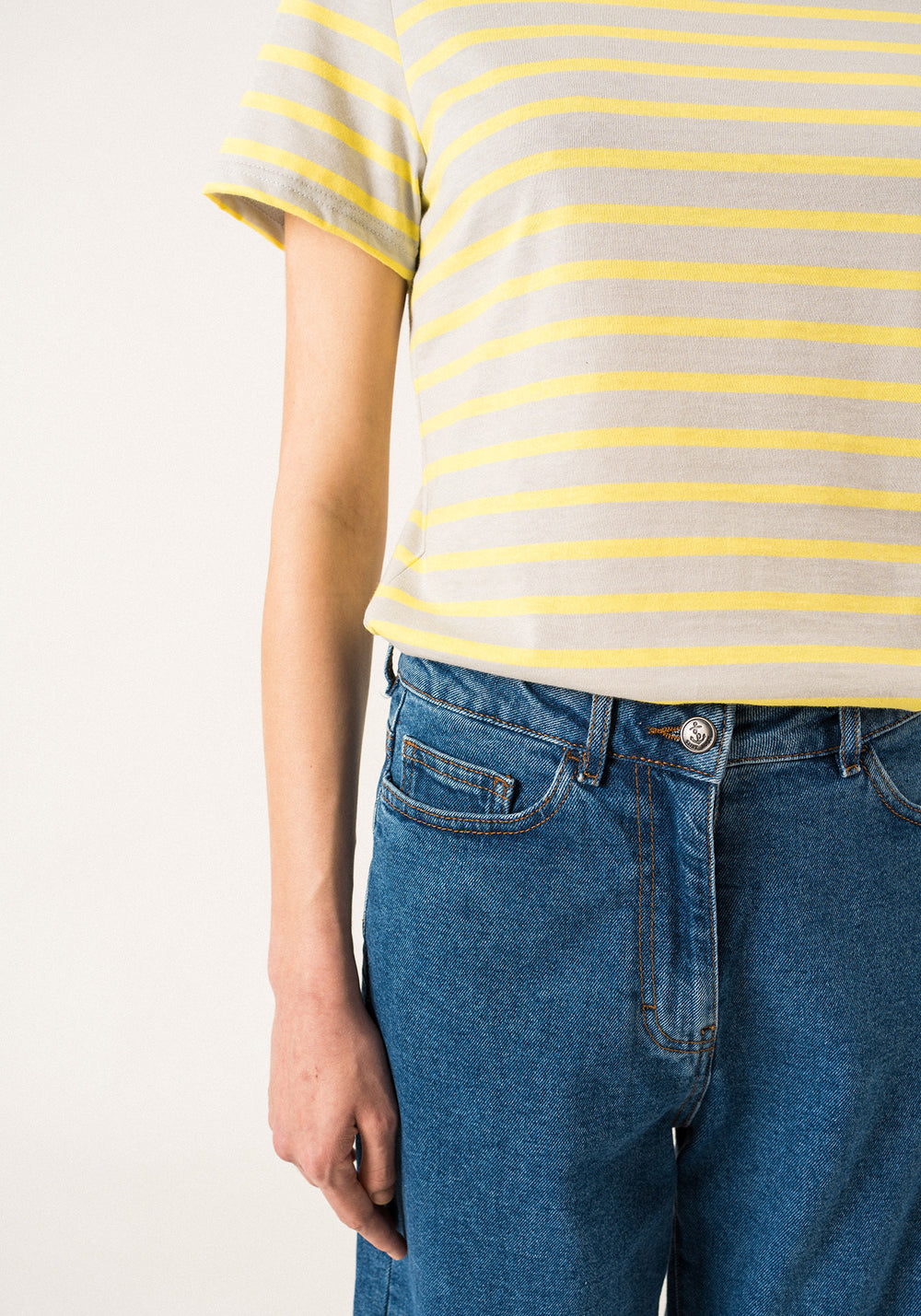 Etrille II Nautical Striped Tee (LIGHT GRAY / YELLOW)