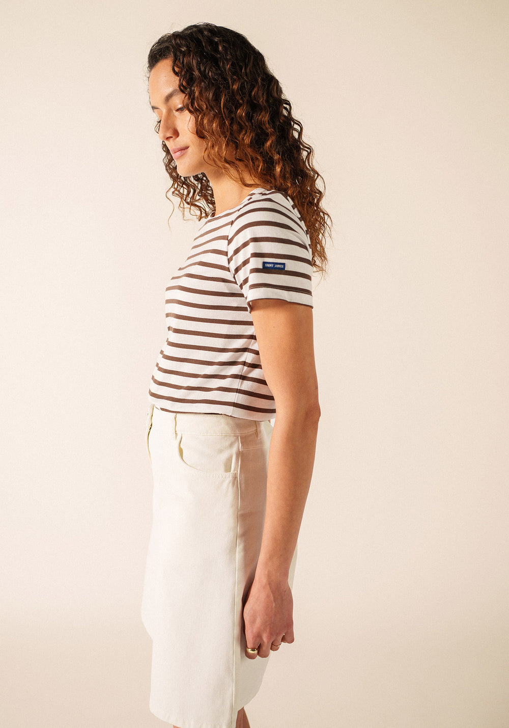 ETRILLE II Nautical Striped Tee (WHITE / CHOCOLATE)