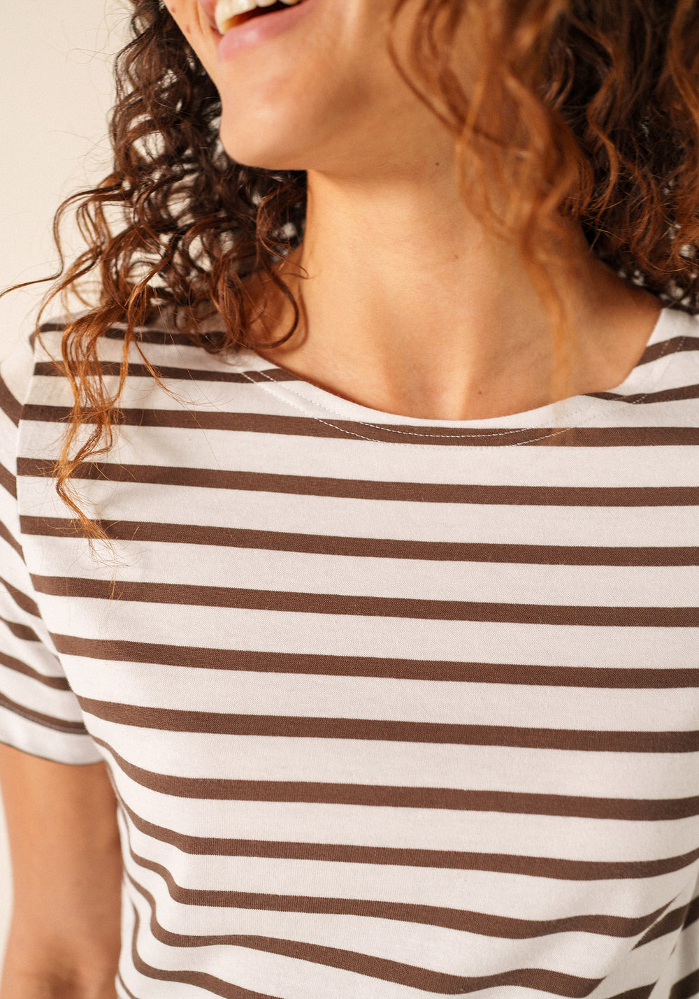 ETRILLE II Nautical Striped Tee (WHITE / CHOCOLATE)