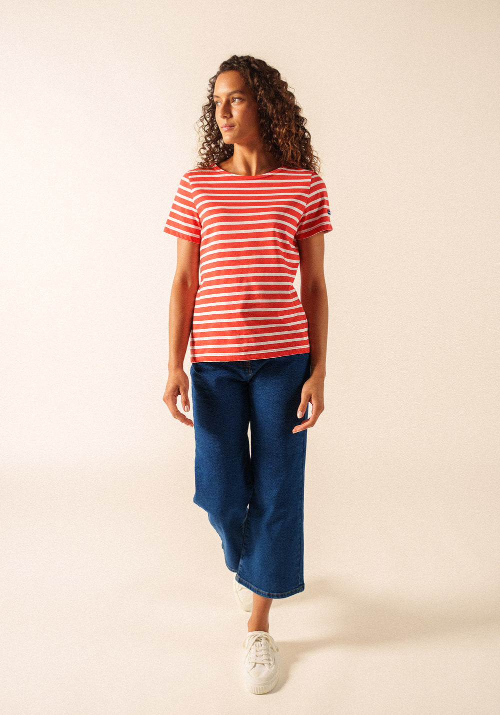 ETRILLE II Nautical Striped Tee (POPPY RED / WHITE)