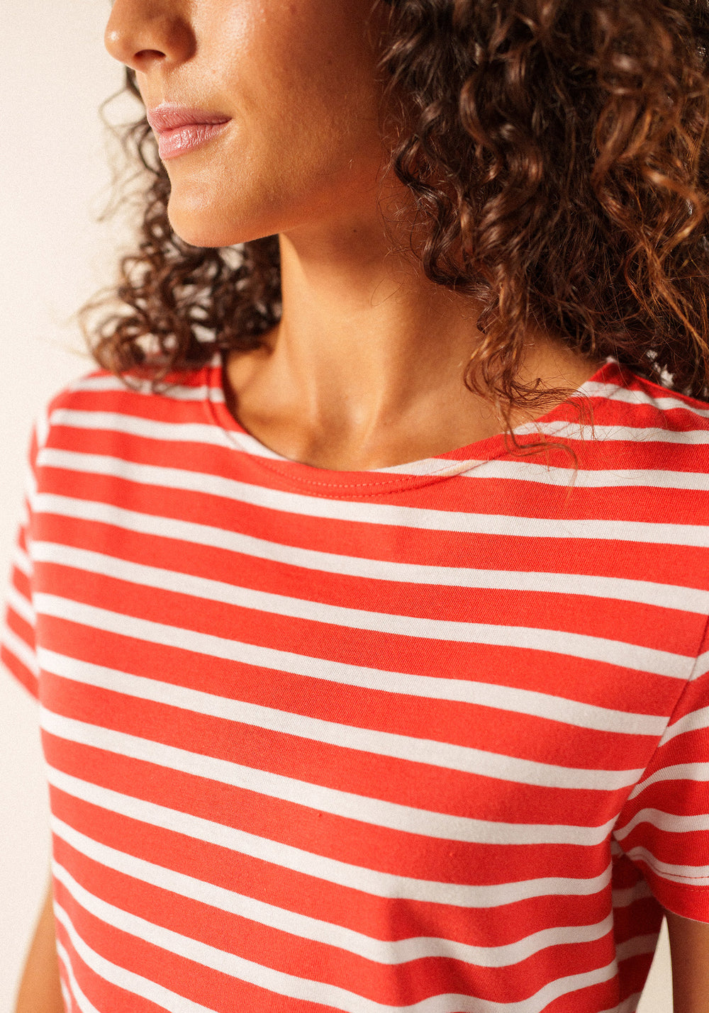 ETRILLE II Nautical Striped Tee (POPPY RED / WHITE)