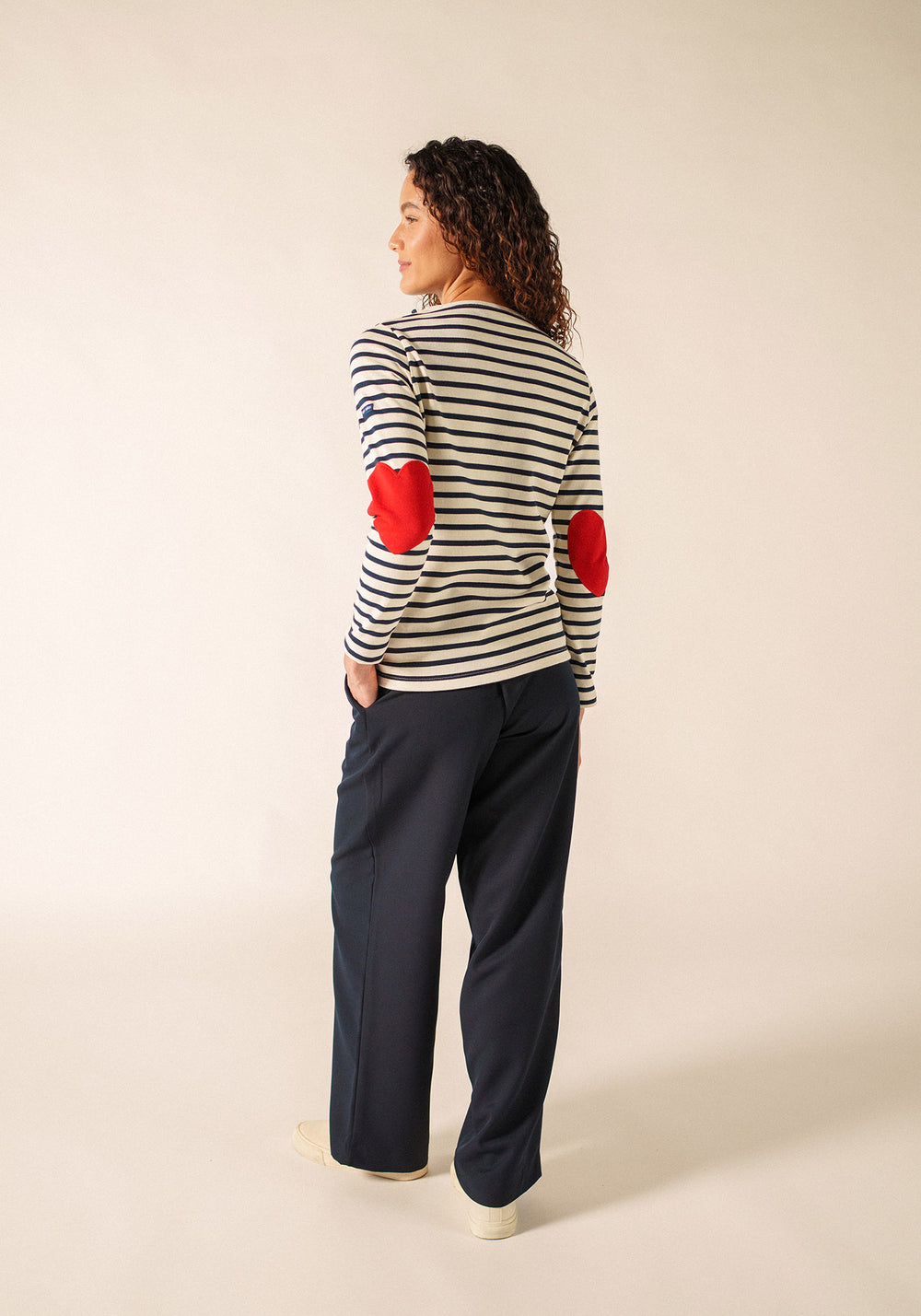 Vaujany Heart Breton Shirt (ECRU / NAVY)