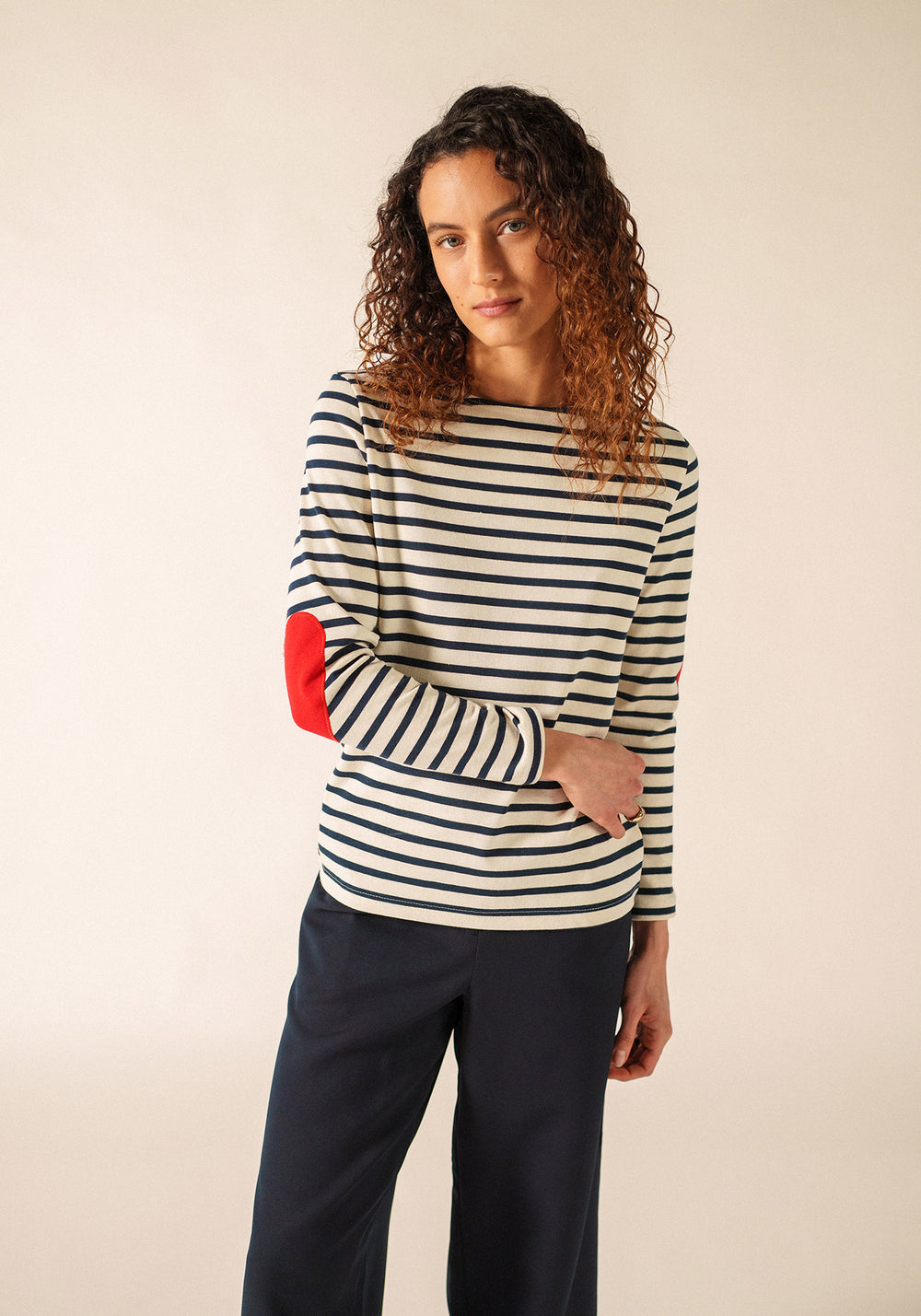 Vaujany Heart Breton Shirt (ECRU / NAVY)