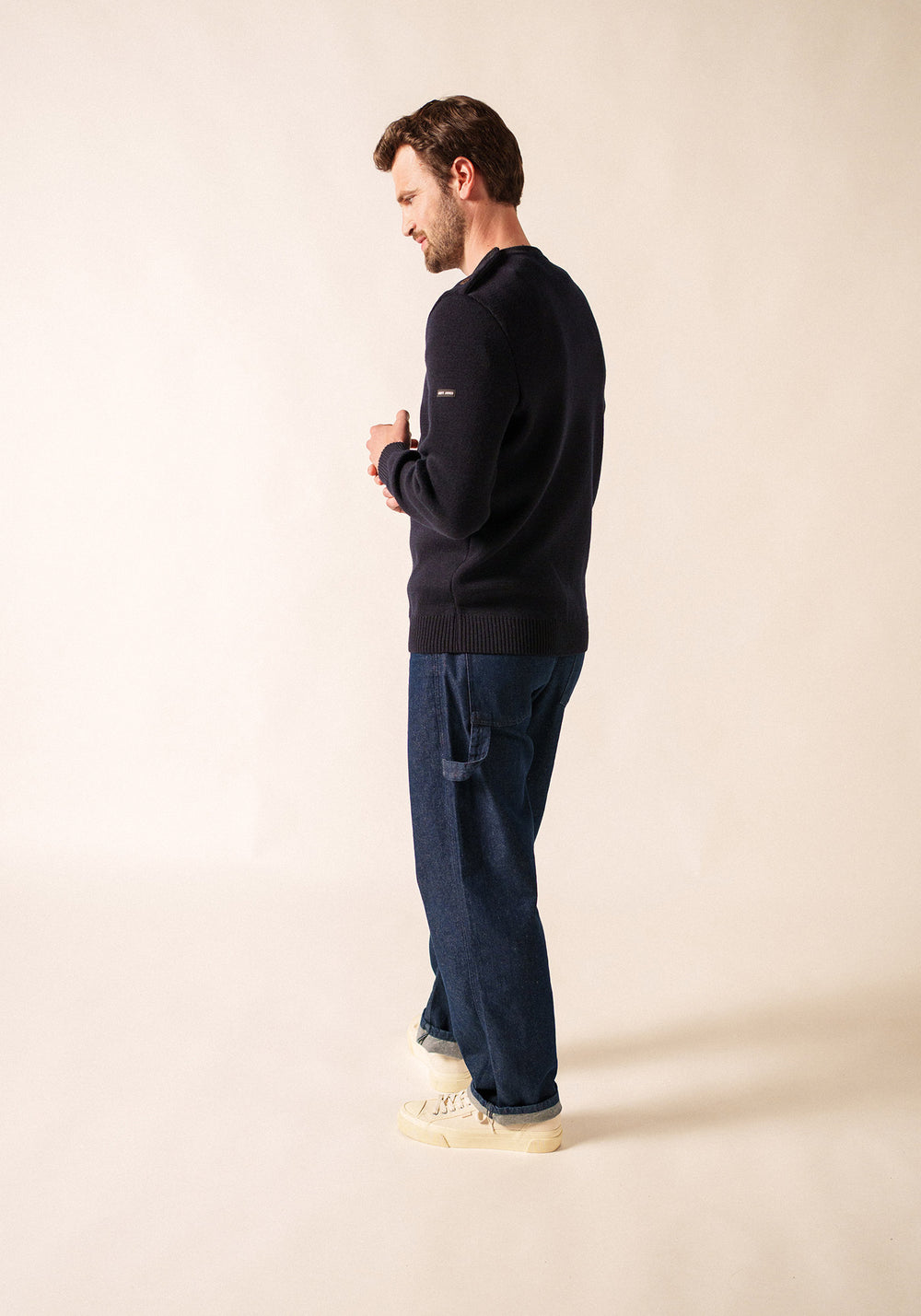 Cancale Fisherman Sweater (NAVY)