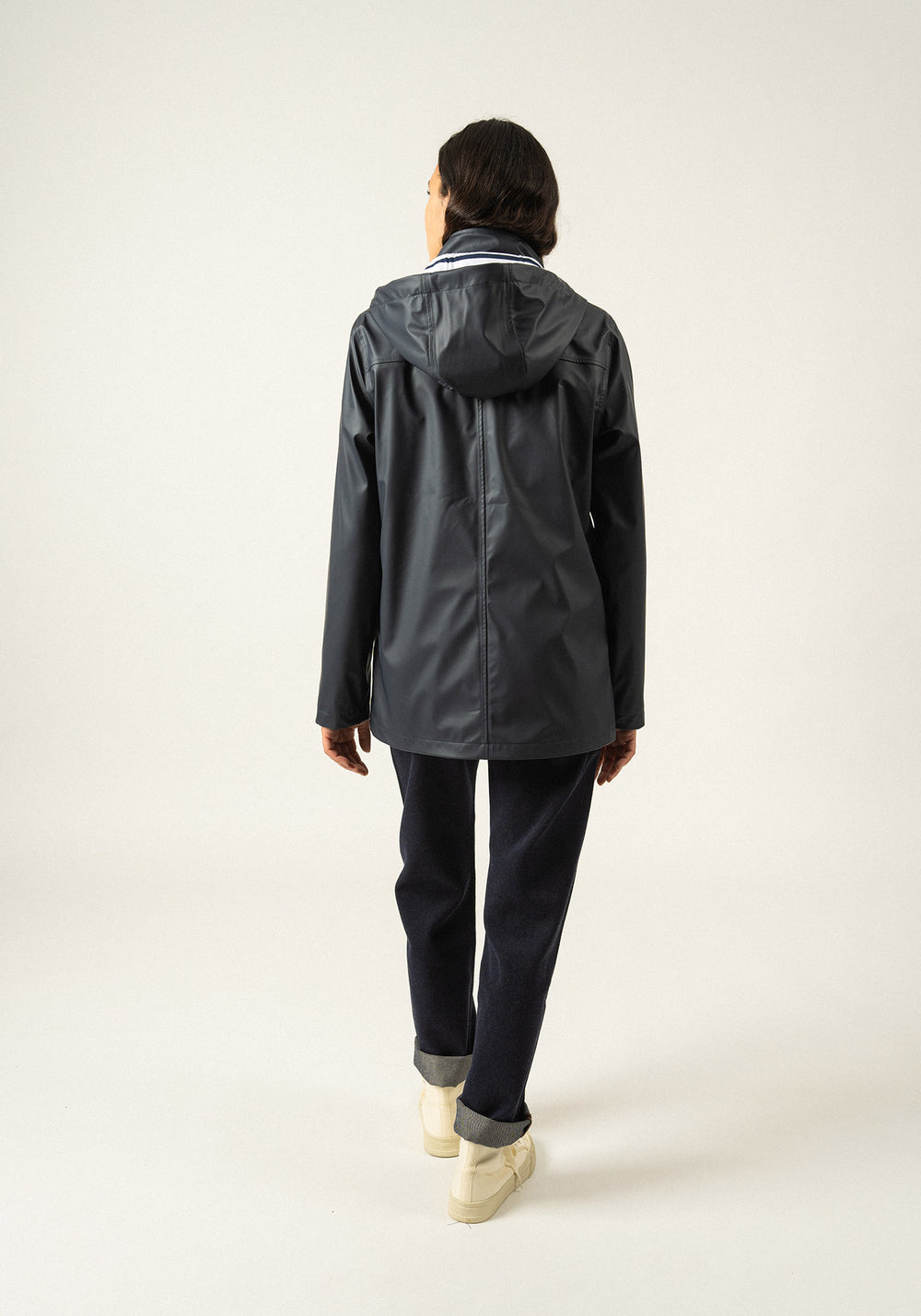 St Morgane Hooded Raincoat (NAVY)