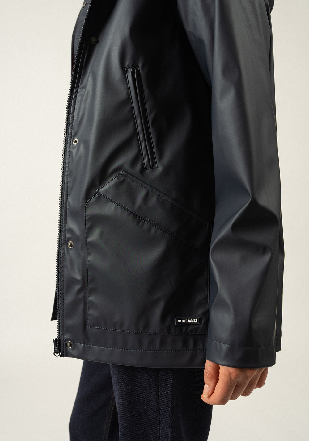 St Morgane Hooded Raincoat (NAVY)