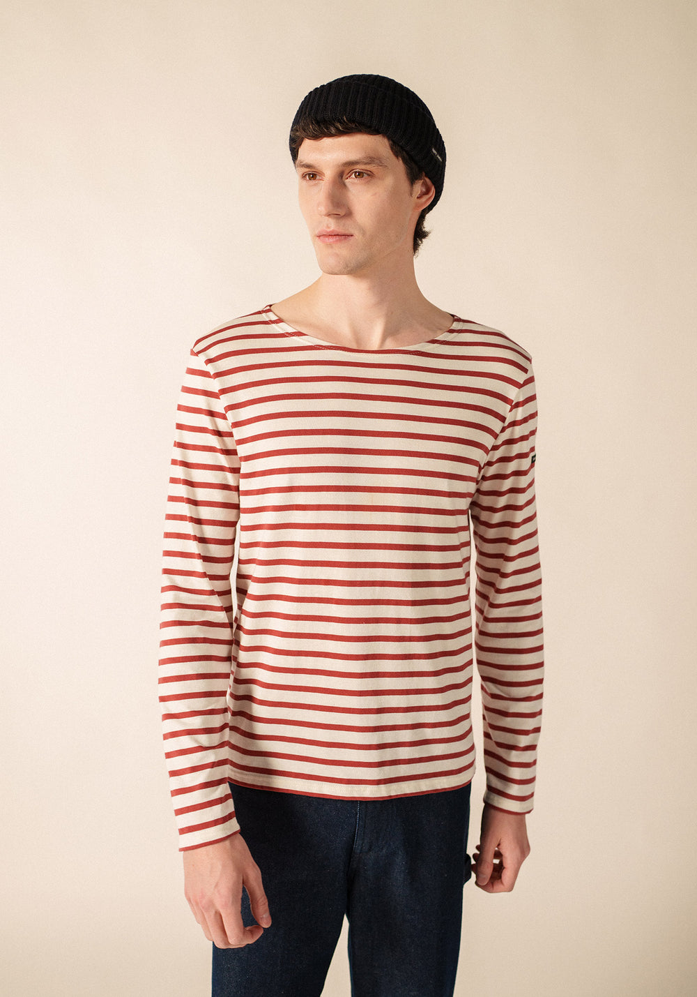 MINQUIERS MODERN Breton Shirt (ECRU / TERRACOTTA)