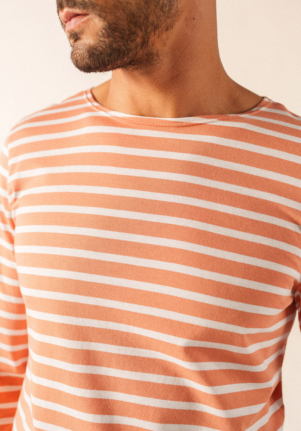 MINQUIERS MODERN Breton Shirt (CLAY / WHITE)