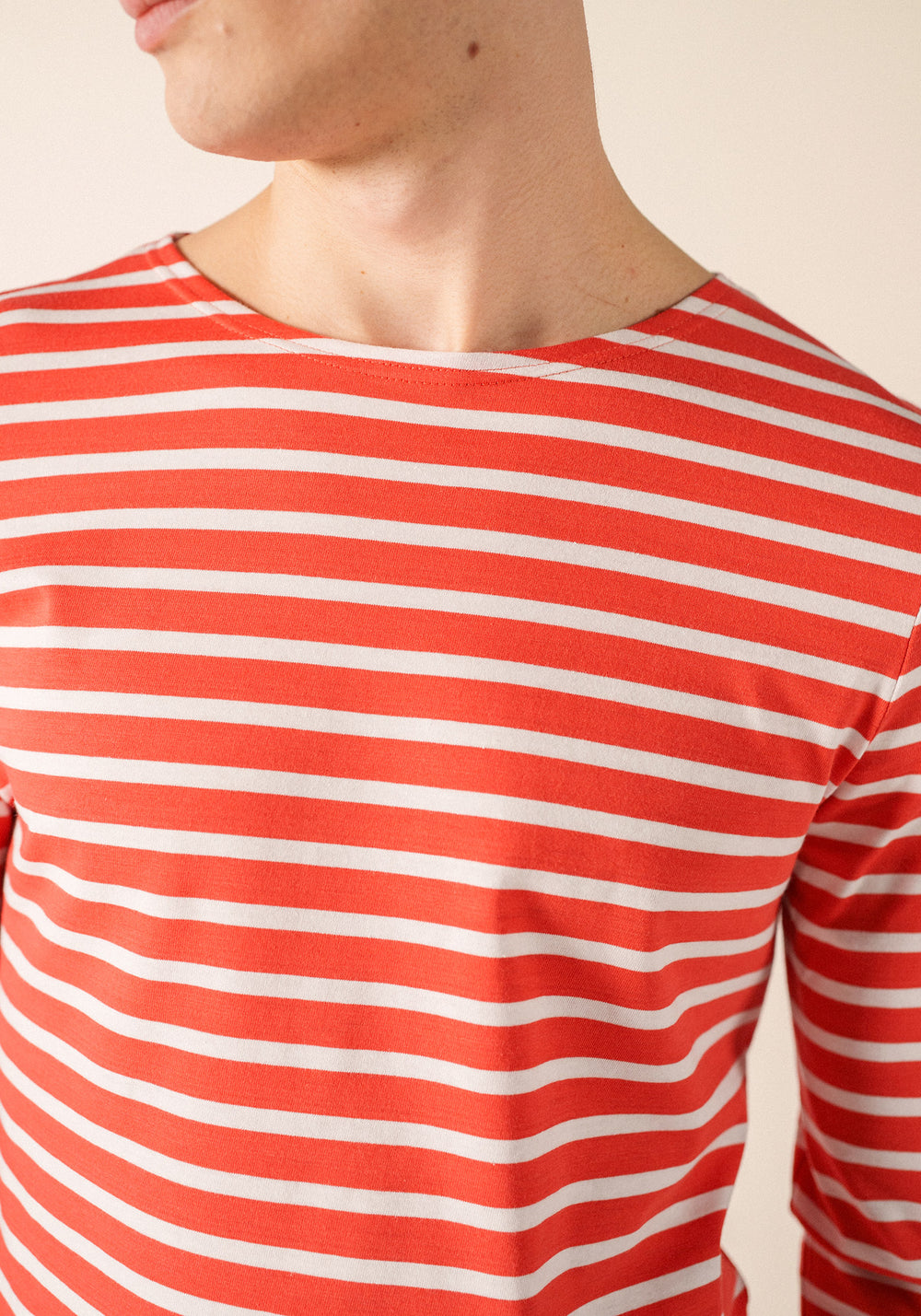 MINQUIERS MODERN Breton Shirt (POPPY RED / WHITE)