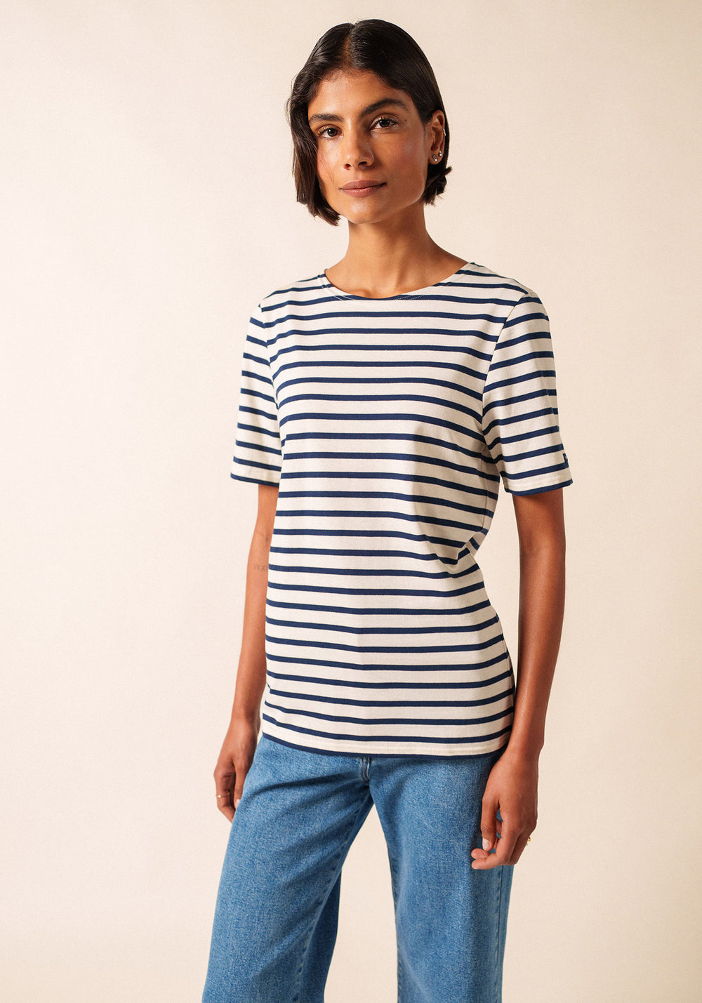 Levant Breton Shirt (ECRU / NAVY)