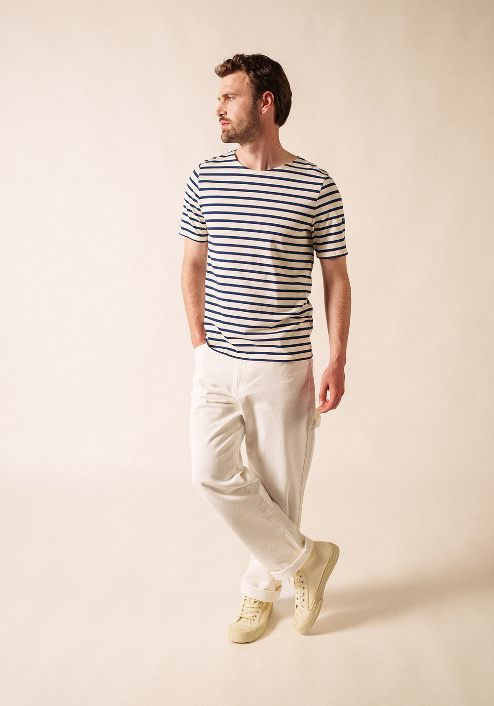 Levant Breton Shirt (ECRU / NAVY)