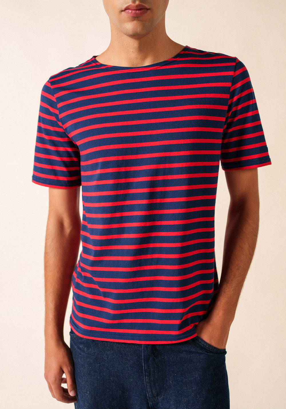 Levant Breton Shirt (NAVY / RED)