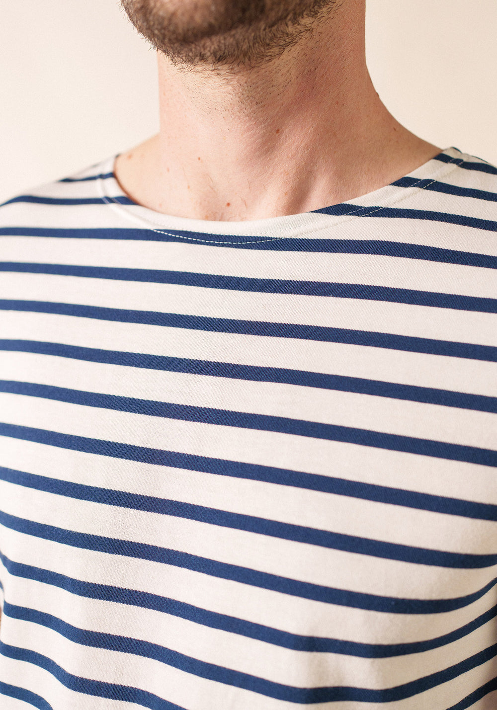 Levant Breton Shirt (WHITE / NAVY)